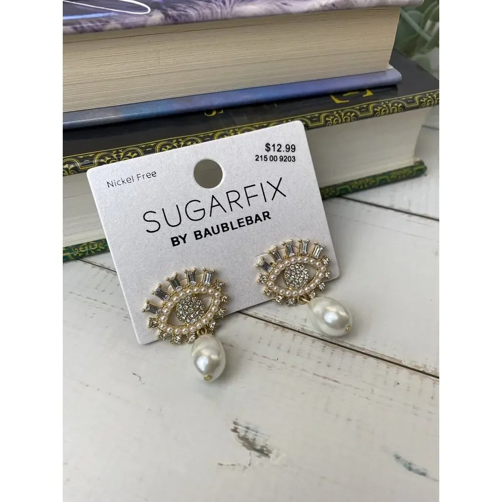 SUGARFIX by BaubleBar Evil Eye Faux Pearl Tear Drop New